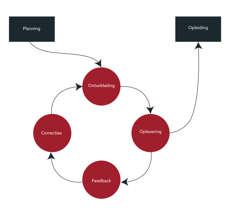 Schematische visualisatie van de iteratieve aanpak