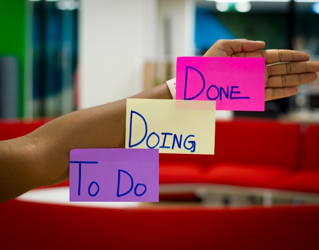 Post-its met To do, Doing en Done